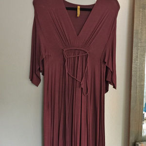 maroon maxi dress